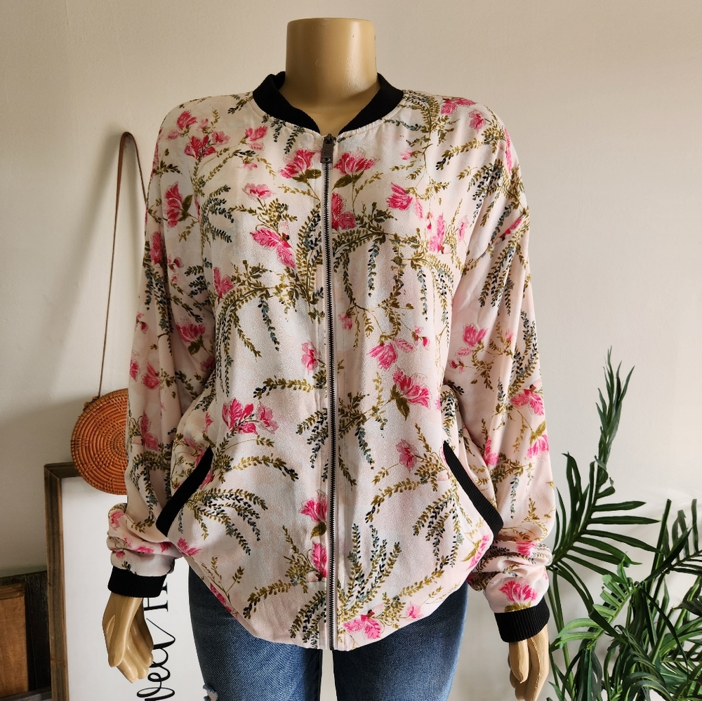 Cotton On Among Equals Women Bomber Jacket Floral size 14 (XL) ligh color
